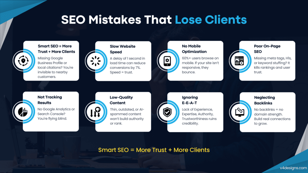 SEO mistakes that lose clients